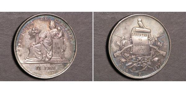 1 Peso 危地马拉 銀 