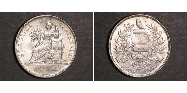 1 Peso 危地马拉 銀 