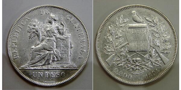 1 Peso 危地马拉 銀 