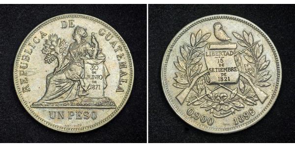 1 Peso 危地马拉 銀 