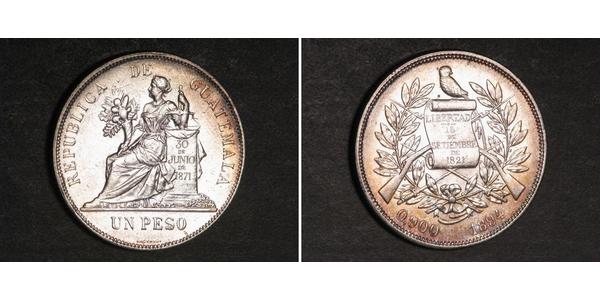 1 Peso 危地马拉 銀 