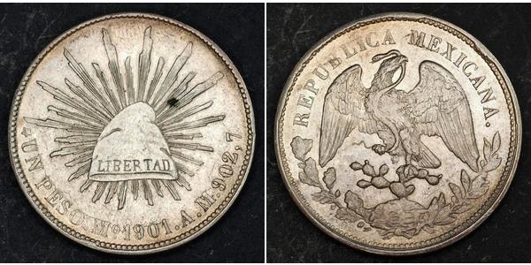 1 Peso 墨西哥 銀 