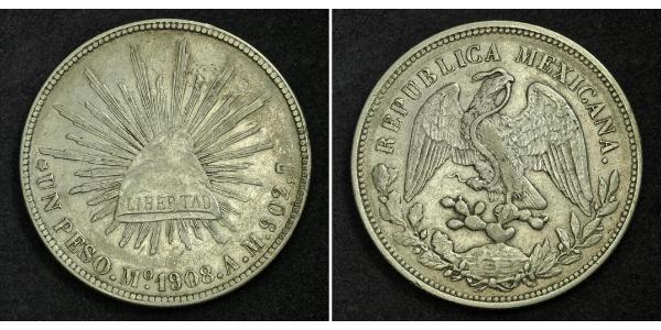 1 Peso 墨西哥 銀 
