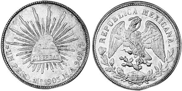 1 Peso 墨西哥 銀 