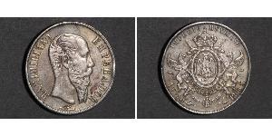 1 Peso 墨西哥第二帝國 (1864 - 1867) 銀 Maximilian I of Mexico (1832 - 1867)