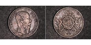 1 Peso 墨西哥第二帝國 (1864 - 1867) 銀 Maximilian I of Mexico (1832 - 1867)