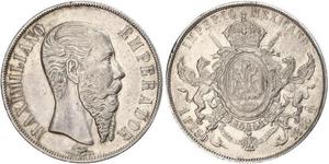 1 Peso 墨西哥第二帝國 (1864 - 1867) 銀 Maximilian I of Mexico (1832 - 1867)