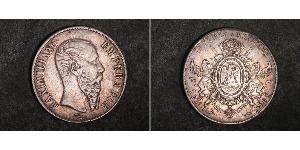 1 Peso 墨西哥第二帝國 (1864 - 1867) 銀 Maximilian I of Mexico (1832 - 1867)