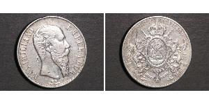 1 Peso 墨西哥第二帝國 (1864 - 1867) 銀 Maximilian I of Mexico (1832 - 1867)