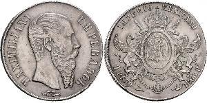 1 Peso 墨西哥第二帝國 (1864 - 1867) 銀 Maximilian I of Mexico (1832 - 1867)