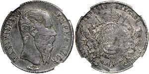 1 Peso 墨西哥第二帝國 (1864 - 1867) 銀 Maximilian I of Mexico (1832 - 1867)