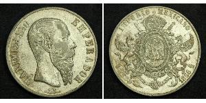 1 Peso 墨西哥第二帝國 (1864 - 1867) 銀 Maximilian I of Mexico (1832 - 1867)