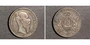 1 Peso 墨西哥第二帝國 (1864 - 1867) 銀 Maximilian I of Mexico (1832 - 1867)