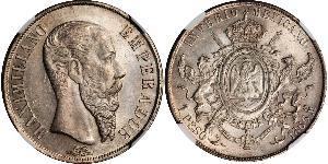 1 Peso 墨西哥第二帝國 (1864 - 1867) 銀 Maximilian I of Mexico (1832 - 1867)