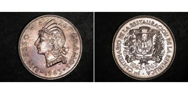 1 Peso 多明尼加 銀 