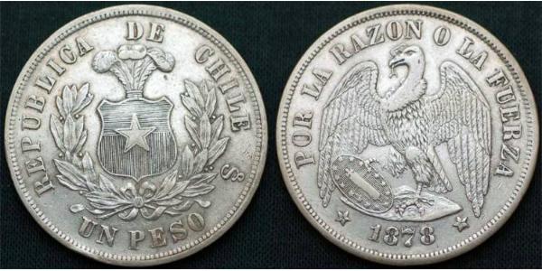 1 Peso 智利 銀 