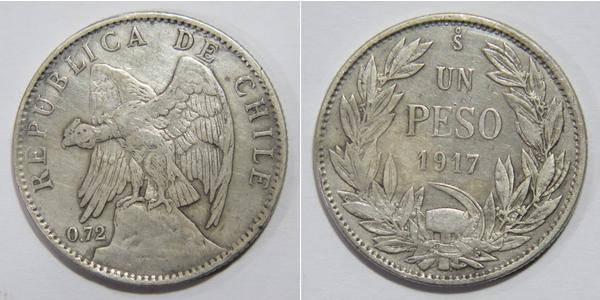 1 Peso 智利 銀 