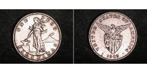 1 Peso 菲律宾 銀 