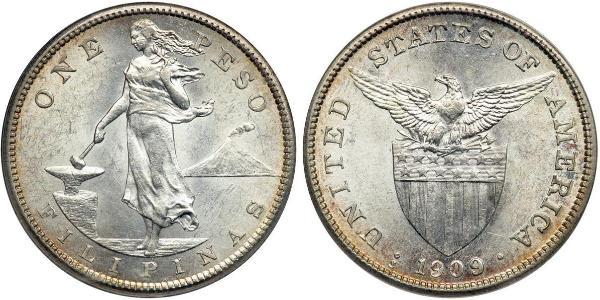 1 Peso 菲律宾 銀 