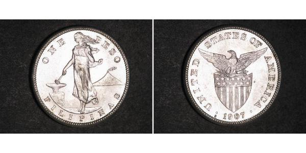 1 Peso 菲律宾 銀 