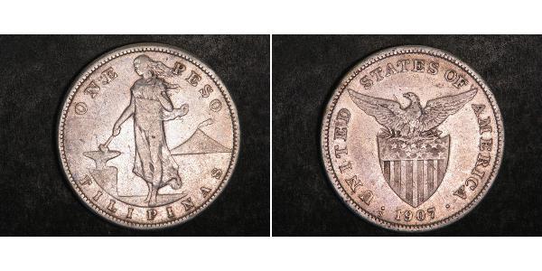 1 Peso 菲律宾 銀 
