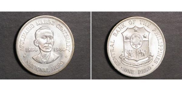 1 Peso 菲律宾 銀 