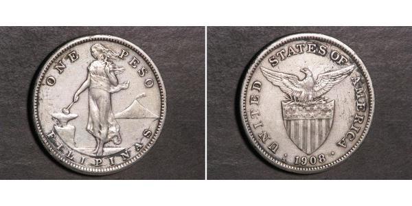 1 Peso 菲律宾 銀 