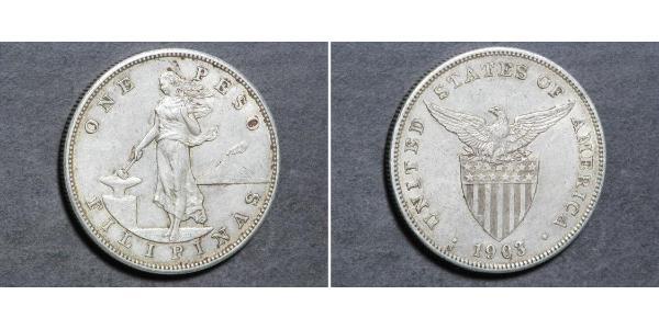 1 Peso 菲律宾 銀 