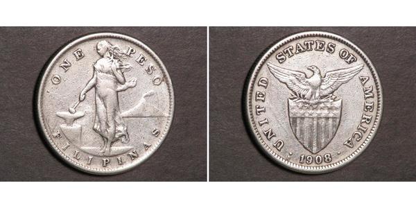 1 Peso 菲律宾 銀 