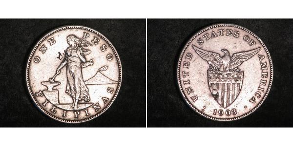 1 Peso 菲律宾 銀 