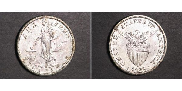 1 Peso 菲律宾 銀 