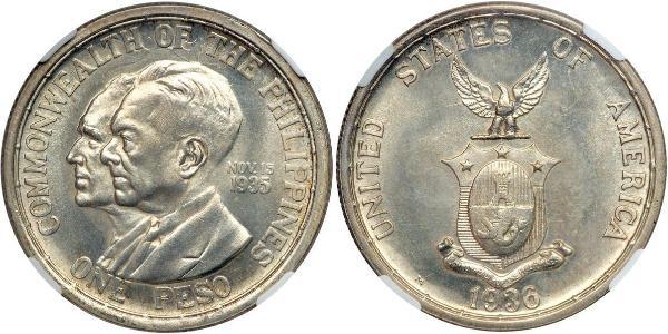 1 Peso 菲律宾 銀 