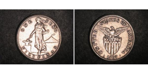 1 Peso 菲律宾 銀 