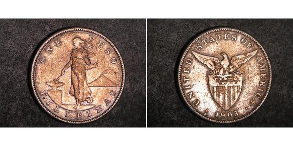 1 Peso 菲律宾 銀 