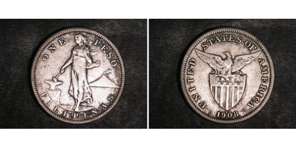 1 Peso 菲律宾 銀 