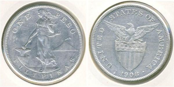 1 Peso 菲律宾 銀 
