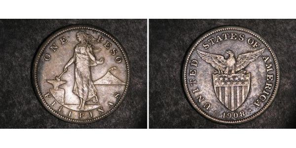 1 Peso 菲律宾 銀 