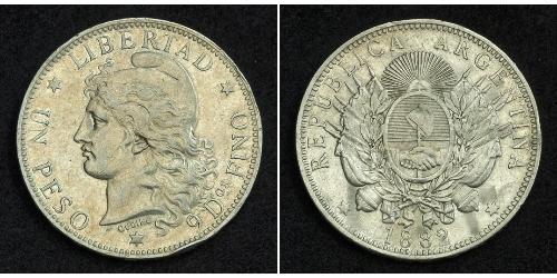 1 Peso 阿根廷 銀 