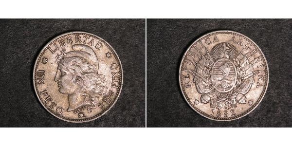 1 Peso 阿根廷 銀 
