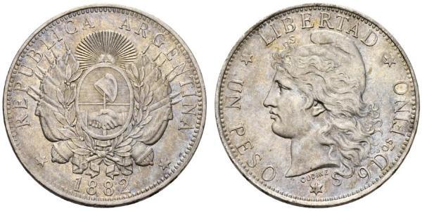1 Peso 阿根廷 銀 