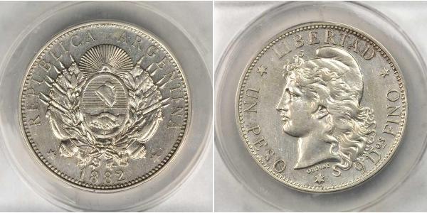 1 Peso 阿根廷 銀 
