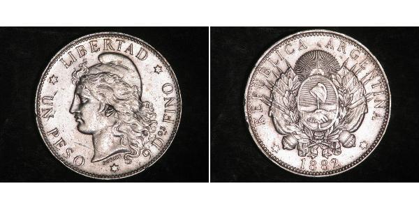 1 Peso 阿根廷 銀 