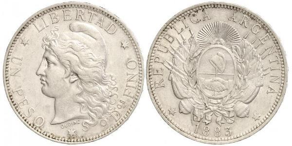 1 Peso 阿根廷 銀 