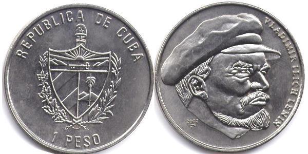 1 Peso Cuba 銅/镍 列宁