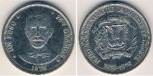 1 Peso 多明尼加 銅/镍 