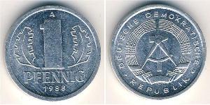 1 Pfennig Repubblica Democratica Tedesca (1949-1990) Alluminio 