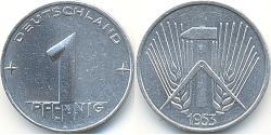 1 Pfennig República Democrática Alemana (1949-1990) Aluminio 