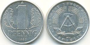 1 Pfennig German Democratic Republic (1949-1990) Aluminium 