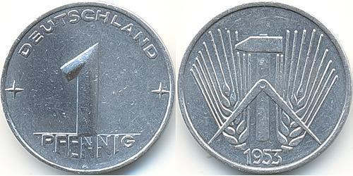 1 Pfennig République démocratique allemande (1949-1990) Aluminium 