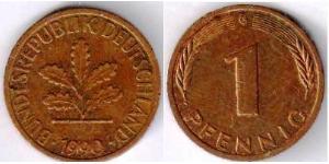 1 Pfennig Alemania Occidental (1949-1990) Bronce 